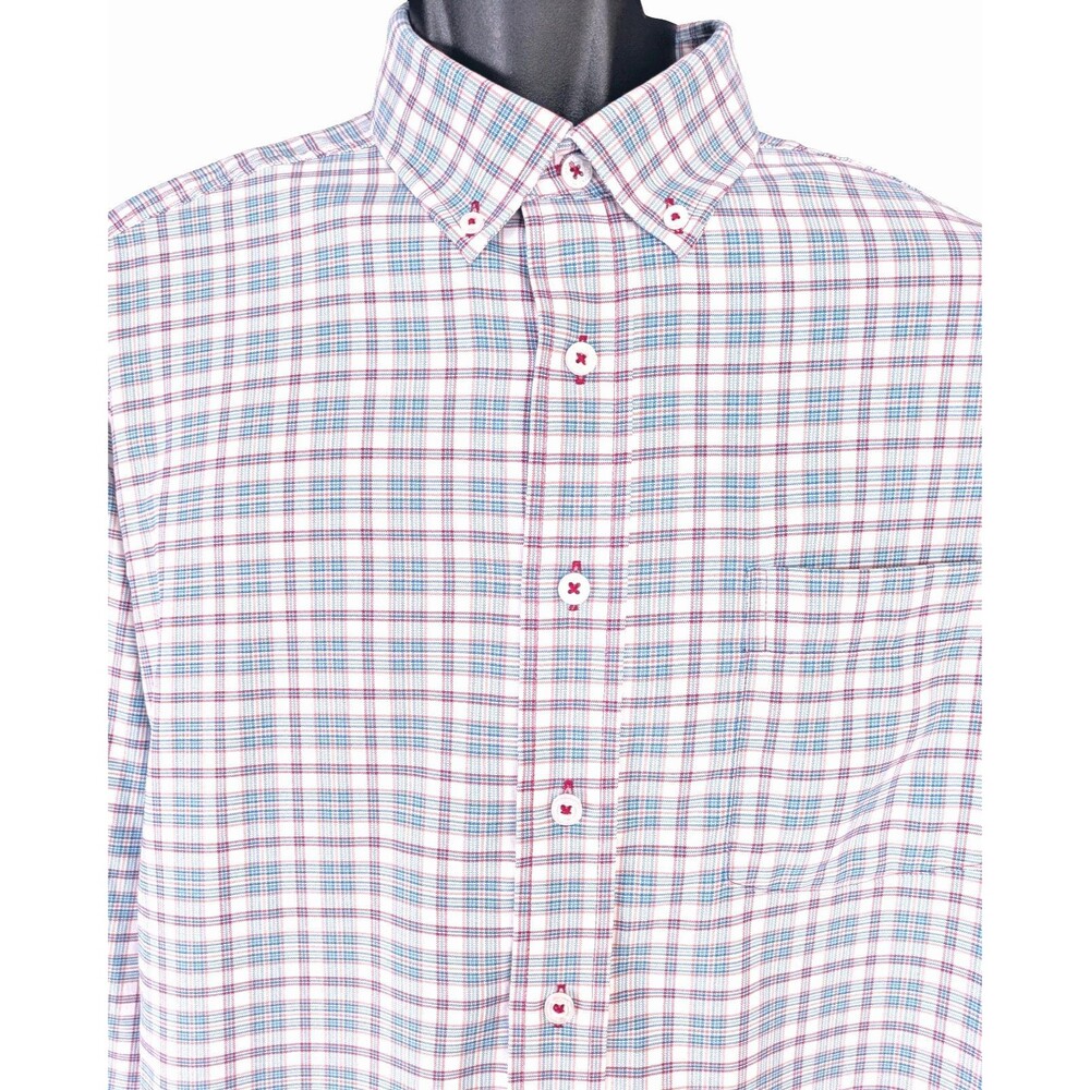 Genteal Performance Shirt Men’s LG Plaid Long Sleeve Button Down